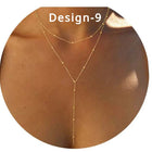 Lariat Gold Necklace for Women Teen Girls Mom, Dainty Long Necklace 14k Gold Plated STAINLESS STEEL Y-Shaped Pendant Necklaces PlatiNum