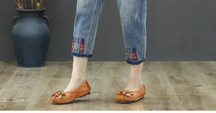 AmaxluluE Jeans larghi strappati da donna alla moda estiva Pantaloni in denim ricamati per il tempo libero da donna Pantaloni Harem elastici da donna vintage