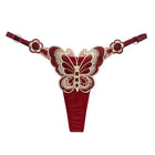 SP&CITY Butterfly Embroidery Lace Hollow Out Sexy Women's Thongs Low Waist Mesh Transparent Erotic Underpants Soft Thin T String