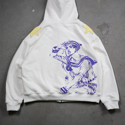 Jojo Bizarre Adventure Star Design Hoodies Women Men Zip Anime Hoodie Harajuku Streetwear Sweatshirt Y2k Men Clothing