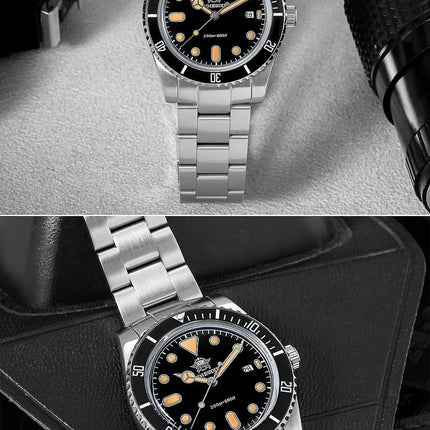 ADDIESDIVE Men's Gift Box Luxury Diver Watch Super Luminous Bubble Mirror Glass Quartz Watch 20Bar Ceramic Bezel Steel Watch