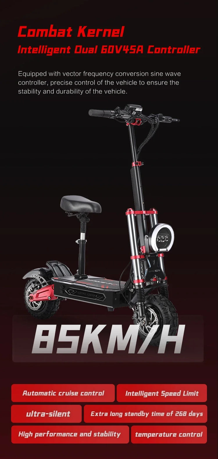 Monopattino Elettrico BOYUEDA S5-11 6000W Doppio Motore con Attivazione NFC e Controllo App, Batteria 60V38AH, Pneumatici Silenziosi per il Pendolarismo Urbano