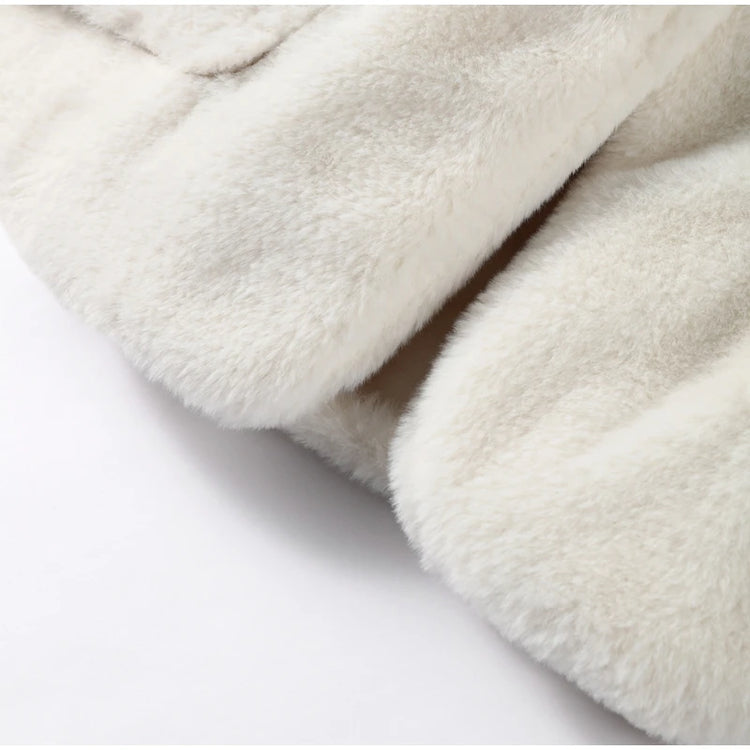 Cotton Lined Furry Fur Collar Belts Jacket Women Fashion Long Sleeve Thicken Warm Female Coat 2025 Winter Street Casual Outwear