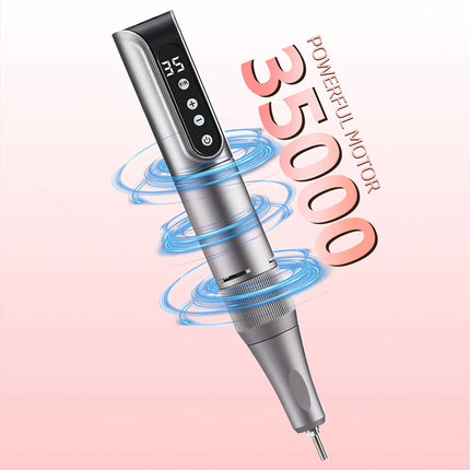 35000RPM Cordless Portable Nail Drill, Rechargeable Electric Nail File Manicure Pedicure Set, Professional Nail Art Tool for Gel Nails, Shaping Polishing for Home Salon & Nail Art Beginners