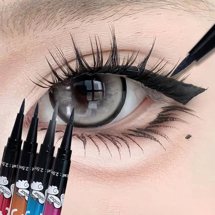 0.01mm Ultra Fine Liquid Eyeliner Pen Waterproof SmudgeProof Fast Drying Eyeliner Cotton Tip Long Lasting Black Eye Liner Makeup