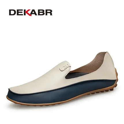 DEKABR Uomo Casual Appartamenti Moda Mocassini morbidi in vera pelle Mocassini di marca Scarpe da uomo traspiranti di alta qualità Plus Size 36-47