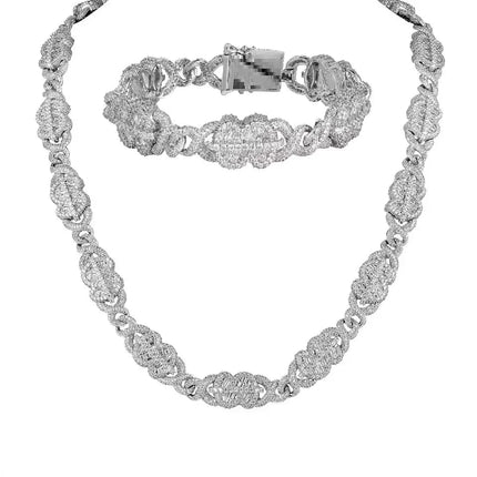 Set Gioielli Hip Hop da Uomo/Ragazzo Iced Out Bling 2026 Nuovo Design: Collana e Bracciale con Catena Cuban Link a Moneta Infinita/Dollaro platinumshop