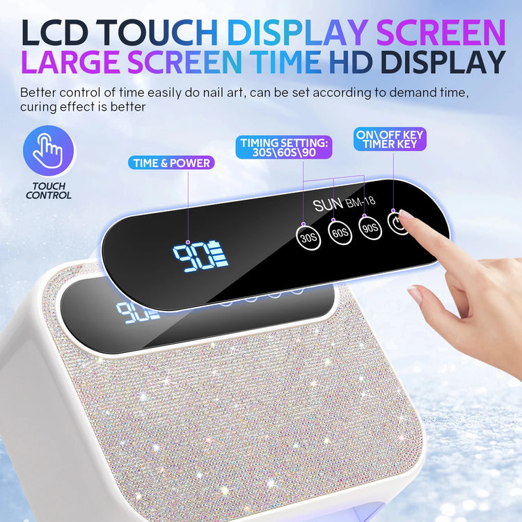 168W Rechargeable UV LED Nail Lamp Professional Dryer Cordless Gel Polish Drying Lamp For Manicure