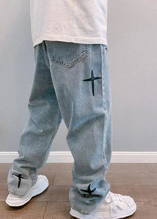 Jeans Men Wide Leg Cargo Pants Streetwear Baggy Men Korean Fashion Loose Straight Male Clothing Y2K Hip Hop Style Male Trousers PlatiNum