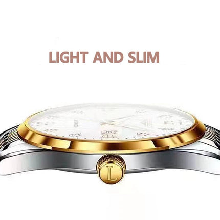 POEDAGAR Orologio da donna di lusso Orologio da donna impermeabile in acciaio inossidabile con data luminosa Orologi al quarzo da donna semplici e casual alla moda platinumshop