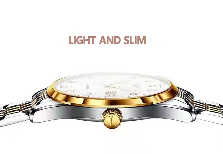 POEDAGAR Orologio da donna di lusso Orologio da donna impermeabile in acciaio inossidabile con data luminosa Orologi al quarzo da donna semplici e casual alla moda platinumshop