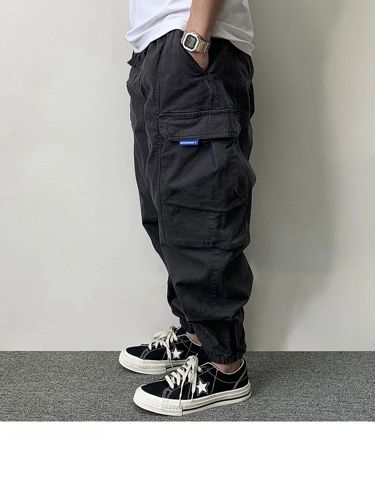 High Quality Cotton Cargo Pants For Men Japanese Streetwear Plus Size Tactical Pants Harajuku Casual Joggers Fashion Trousers