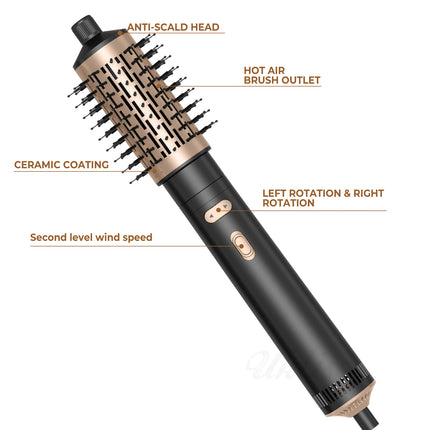 3 in Hair Dryer Brush Rotating Blow Dryer Brush Hot Air Styler Electric Hairdryer Hot Air Spin Brush Set Curling Iron Comb