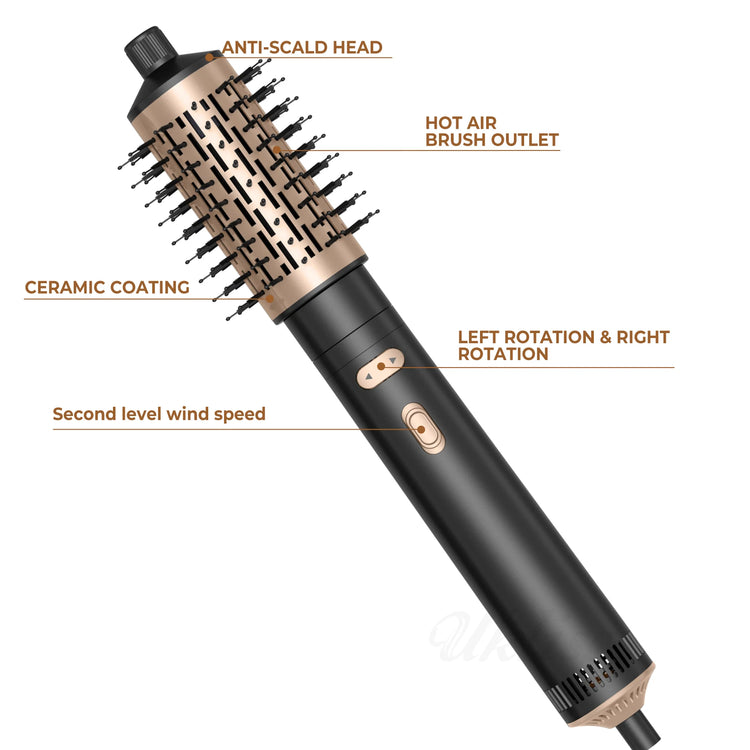 3 in Hair Dryer Brush Rotating Blow Dryer Brush Hot Air Styler Electric Hairdryer Hot Air Spin Brush Set Curling Iron Comb