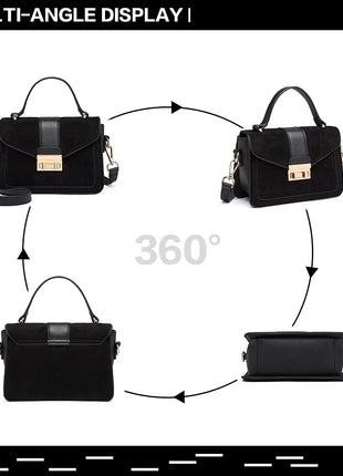 Elegante borsa da donna KONO in similpelle PVC, tracolla rimovibile, diverse modalità di trasporto, dimensioni compatte 22×8×15 cm, perfetta per tutti i giorni e per il lavoro.