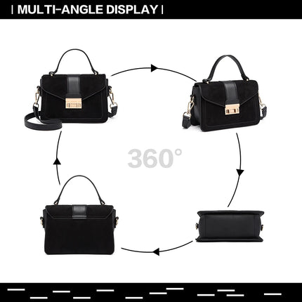 Elegante borsa da donna KONO in similpelle PVC, tracolla rimovibile, diverse modalità di trasporto, dimensioni compatte 22×8×15 cm, perfetta per tutti i giorni e per il lavoro.