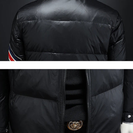 New Men's Short Down Jacket Korean Style Trendy stand collar Winter Coat Fashionable Stylish Warm Puffer Jacket