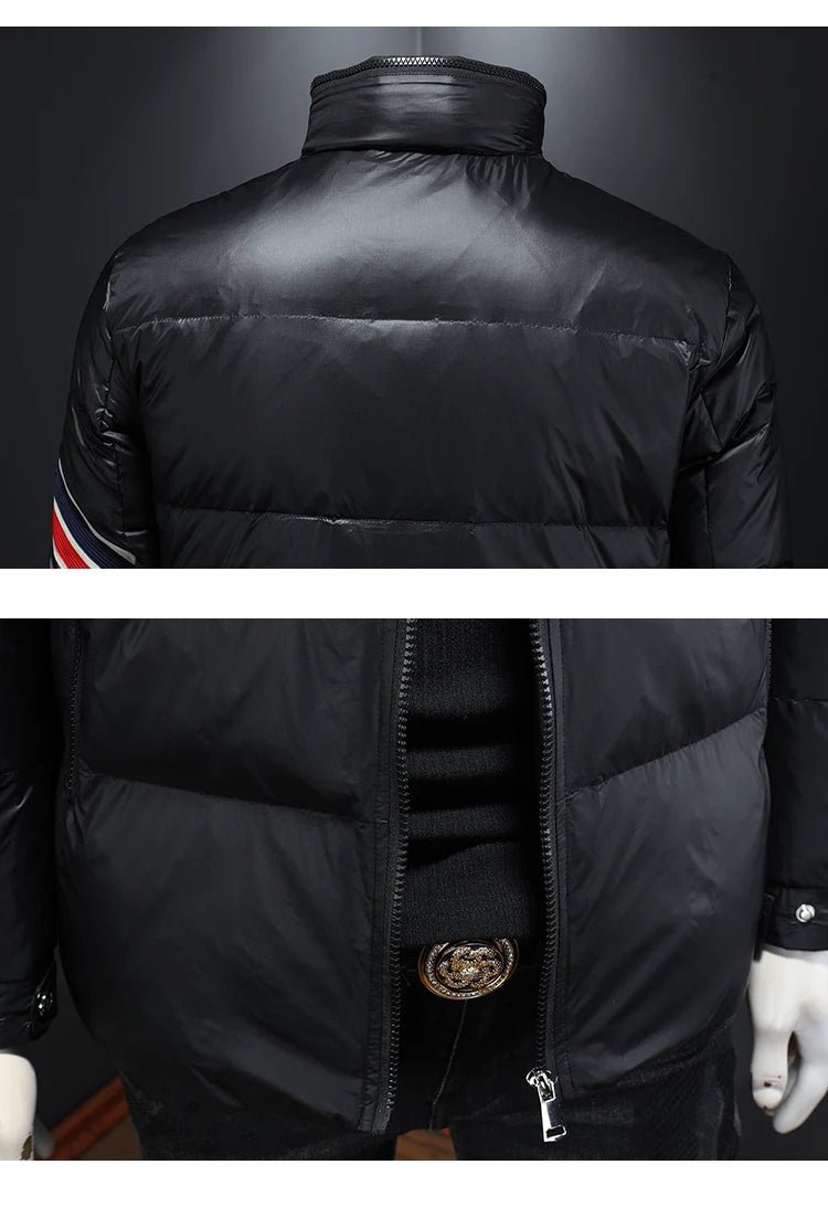 New Men's Short Down Jacket Korean Style Trendy stand collar Winter Coat Fashionable Stylish Warm Puffer Jacket