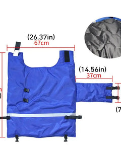 Manta para terneros Manta protectora de ganado impermeable azul Chaqueta cálida de pantorrilla engrosada de Oxford suave a prueba de viento Abrigo para guardar terneros