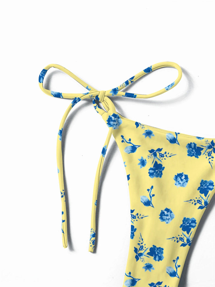 Nuovo Stile Bikini Due Pezzi da Donna Stampato, Fresco e Alla Moda, con Laccetti al Collo, Sexy e Trendy platinumshop