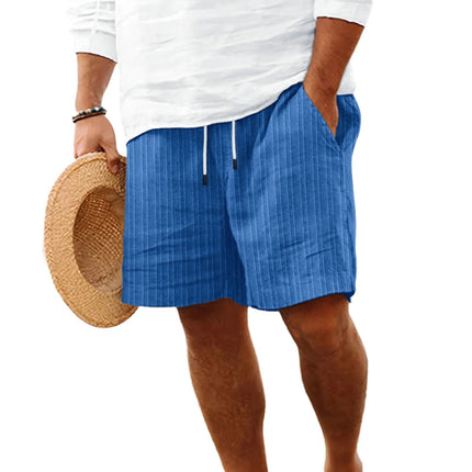 Pantaloncini comodi leggeri casual legati multitasche a righe tinta unita stile spiaggia hawaiano da uomo di nuova moda estiva platinumshop