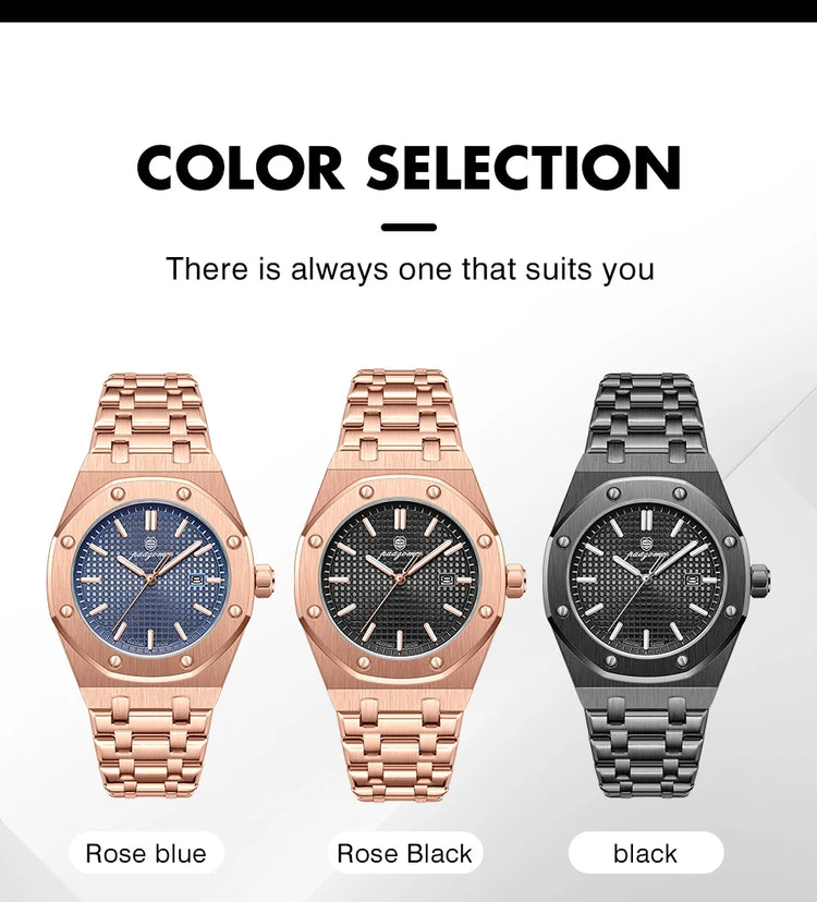 Customized Watch PAAZOMU Business Man Wristwatch Waterproof Luminous Date Men Watch Stainless Steel Quartz Watches For Men Reloj