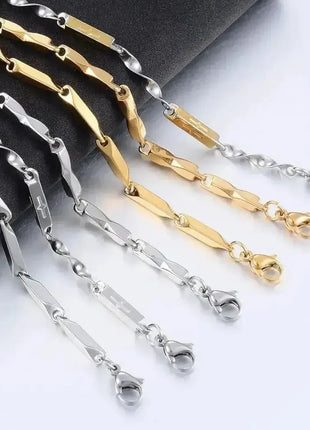 Gioielli di moda stile hip-hop con catena bizantina da uomo in acciaio inossidabile PlatiNum