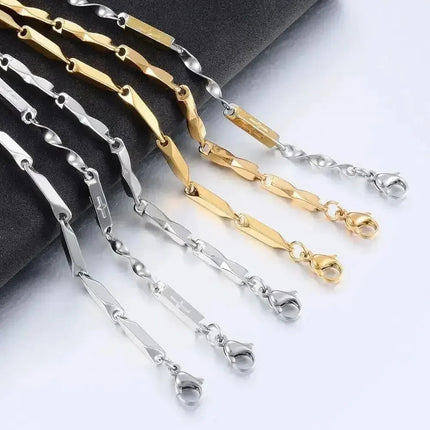 Gioielli di moda stile hip-hop con catena bizantina da uomo in acciaio inossidabile PlatiNum