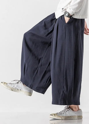 2025 Pantaloni estivi da uomo stile giapponese Harajuku Haori pantaloni a gamba larga uomo streetwea