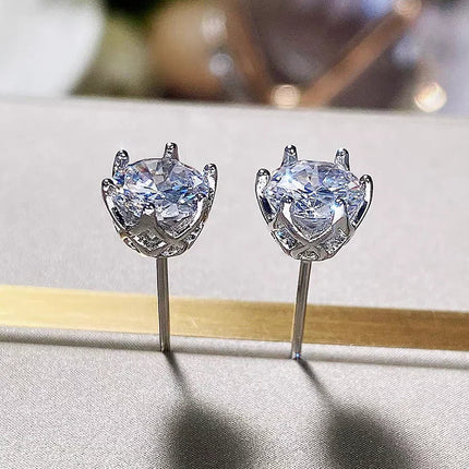 Promotion Moissanite Earrings for Women Pass Diamond Test Pen 100%  With Certificate Ear Studs 925 Sterling Silver Fine Jewelry PlatiNum
