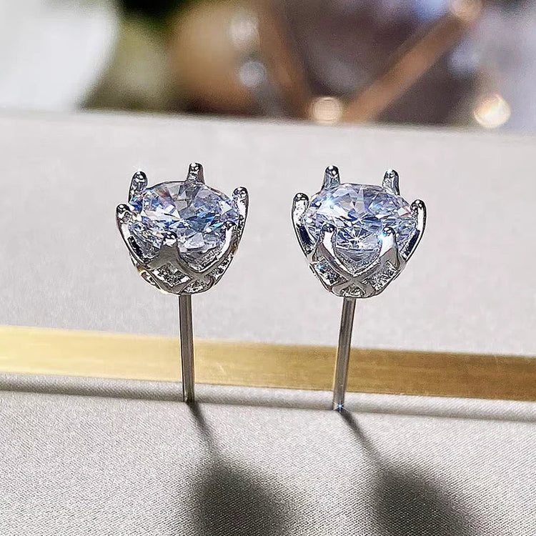 Promotion Moissanite Earrings for Women Pass Diamond Test Pen 100%  With Certificate Ear Studs 925 Sterling Silver Fine Jewelry PlatiNum