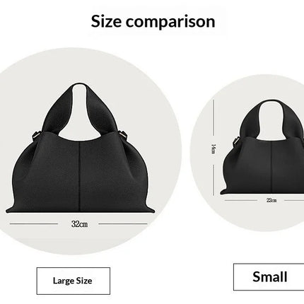 Borsa a Tracolla Cloud Dumpling da Donna, Borsa a Spalla Minimalista di Lusso in Vera Pelle Composita di Vacchetta, Piccola Dimensione