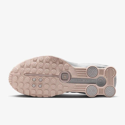 Nike Shox R4 Women's Running Shoes Low-Top Casual Comfort Breathable Wear-Resistant Support White Sail Crimson AR3565-103 PlatiNum
