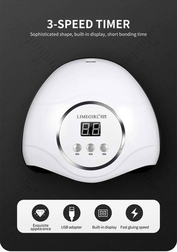 LIMEGIRL Professional Nail UV Lamp Manicure Nail Dryer Lamp LED for UV Gel Polish Drying LED UV Gel Nail Machine Smart Sensor USB Plug