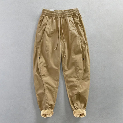 Winter New Thickened 100% Cotton Cargo Velvet Men's Winter Pants Comfortable Soft Keep Warm Retro Street Trousers  AZ640
