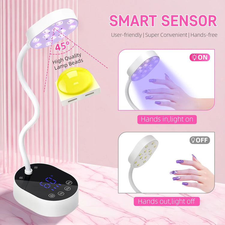 12 LEDS Nail Lamp Rechargeable 36W Nail Dryer with 3 Timer Settings Professional UV Light with LCD Touch Screen