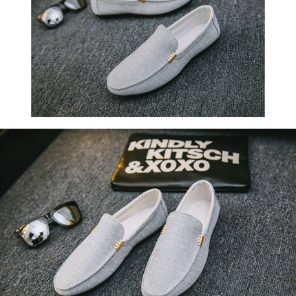 Scarpe casual da uomo in tela slip on mocassini alla moda per uomo abito di lusso scarpe da guida appartamenti formali per feste di matrimonio taglie forti