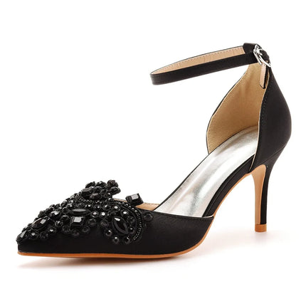 Sandali con tacco alto a punta décolleté da donna scarpe con scollo a barchetta firmate scarpe da sposa da donna scarpe da sera con tacco blu navy