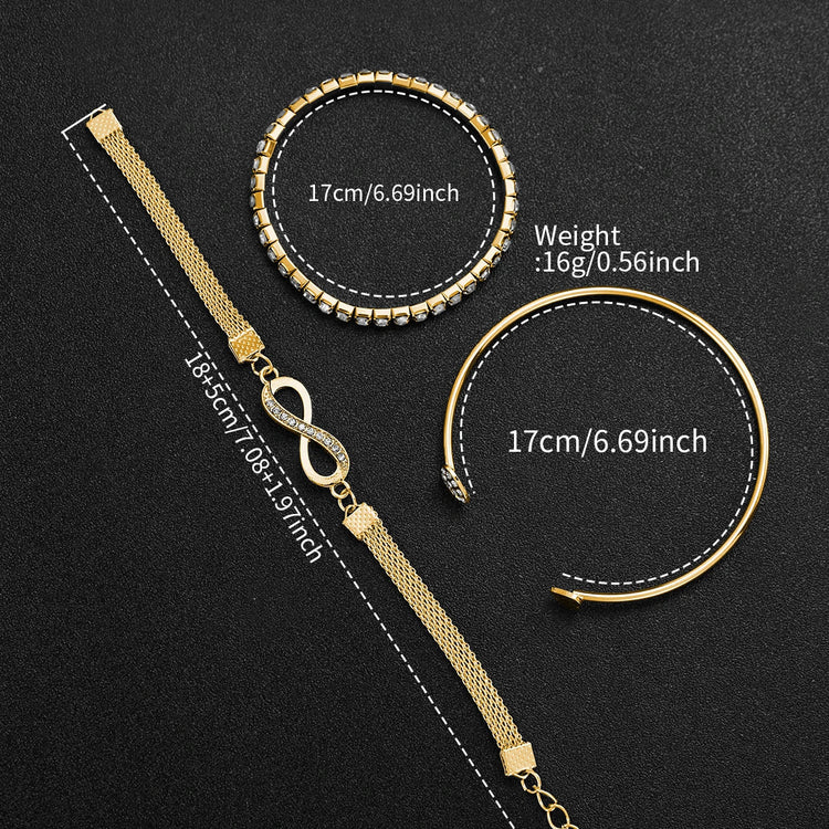 4 pezzi/set moda quadrante piccolo orologi da donna braccialetti da polso analogico al quarzo di lusso da donna Set Reloj Mujer (senza scatola) platinumshop