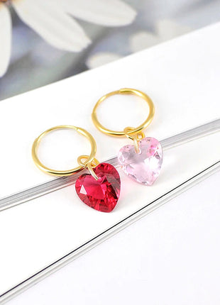 Lussuosa geometria 925 orecchio in argento sterling Ago rosa serie zircone orecchini a cerchio pendenti dolce moda regali di gioielli da sposa platinumshop