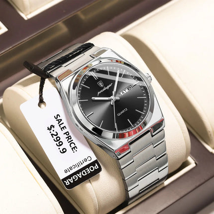 POEDAGAR Orologi da uomo di lusso Impermeabile luminoso Data Settimana Orologio da uomo in acciaio inossidabile Moda casual Orologio da polso da uomo al quarzo Reloj platinumshop