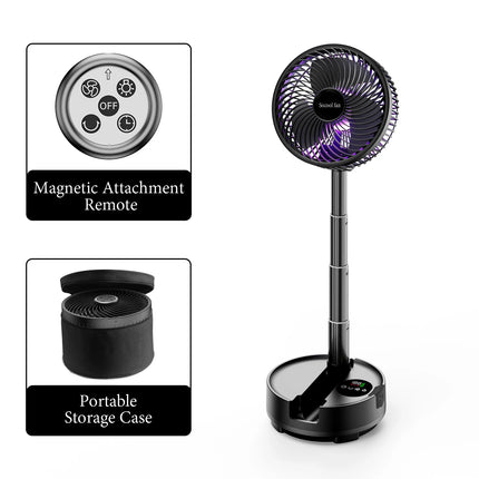 Socool Ventilatore Pieghevole Portatile 20000mAh 8 Velocità & Oscillazione Automatica Ventilatore da Pavimento e da Tavolo Ricaricabile con Telecomando per Casa