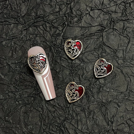 20PCS Alloy Dark Gothic Style Cross Skull Nail Art Decoration Punk Spider Web Coffin Nail Charm Accessories for DIY Crafts