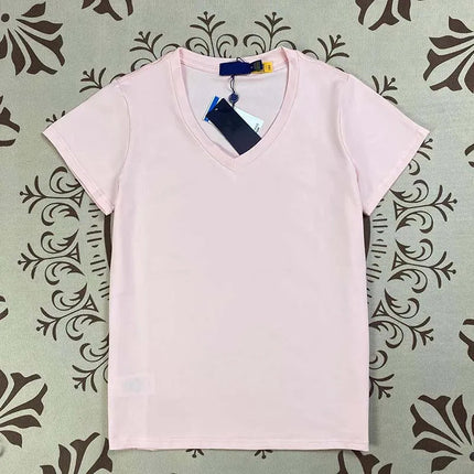 Summer new fashion 9-color pure cotton short sleeved V-neck T-shirt PlatiNum