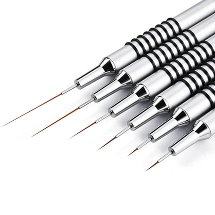 6 Size Nail Art Liner Brushes 5/7/9/11/20/25mm Painting Nail Art Brush Dotting Drawing Tool Long Lines Thin Details Manicure Pen