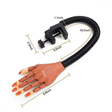 Nail Art Practice Hand Manicure Practice Finger Acrylic Nail Tips with 100pcs Fake Nails Nail Training Equipment Tools 2028