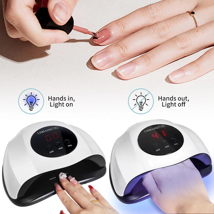LIMEGIRL Rofessional 24LED Nail Lamp with LCD Display & Sensor Suitable for /LED Nail Polish, 4 Timer Settings, Instant Nail Dryer for Gel Polish, Lamp for Home Salon, Nail Glue Tool, No Adapter Required Gift for DIY