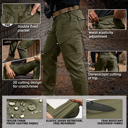 TOPTACPRO Men's Flex Ripstop Water-Resistant Lightweight Stretch Cargo Trousers for EDC Outdoor Work Hiking 8201