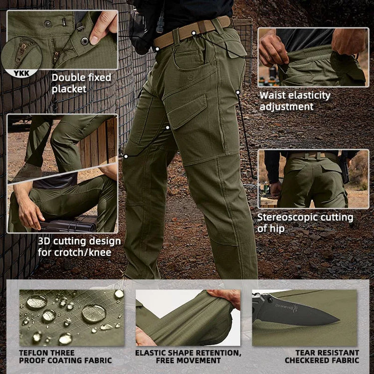 TOPTACPRO Men's Flex Ripstop Water-Resistant Lightweight Stretch Cargo Trousers for EDC Outdoor Work Hiking 8201