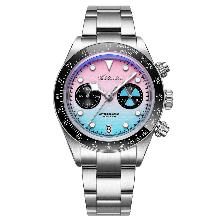 ADDIESDIVE Hight Quality Men's Watch VK64 Chronograph Super Luminous Ceramic Bezel Wristwatch Calendar 10Bar Waterproof Watches
